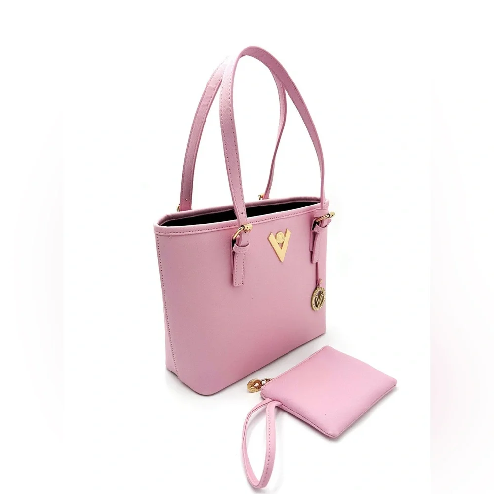 Valentino Orlandi Pink Vegan Leather Tote
Bag Purse Wallet Set NWT - Picture 3 of 9